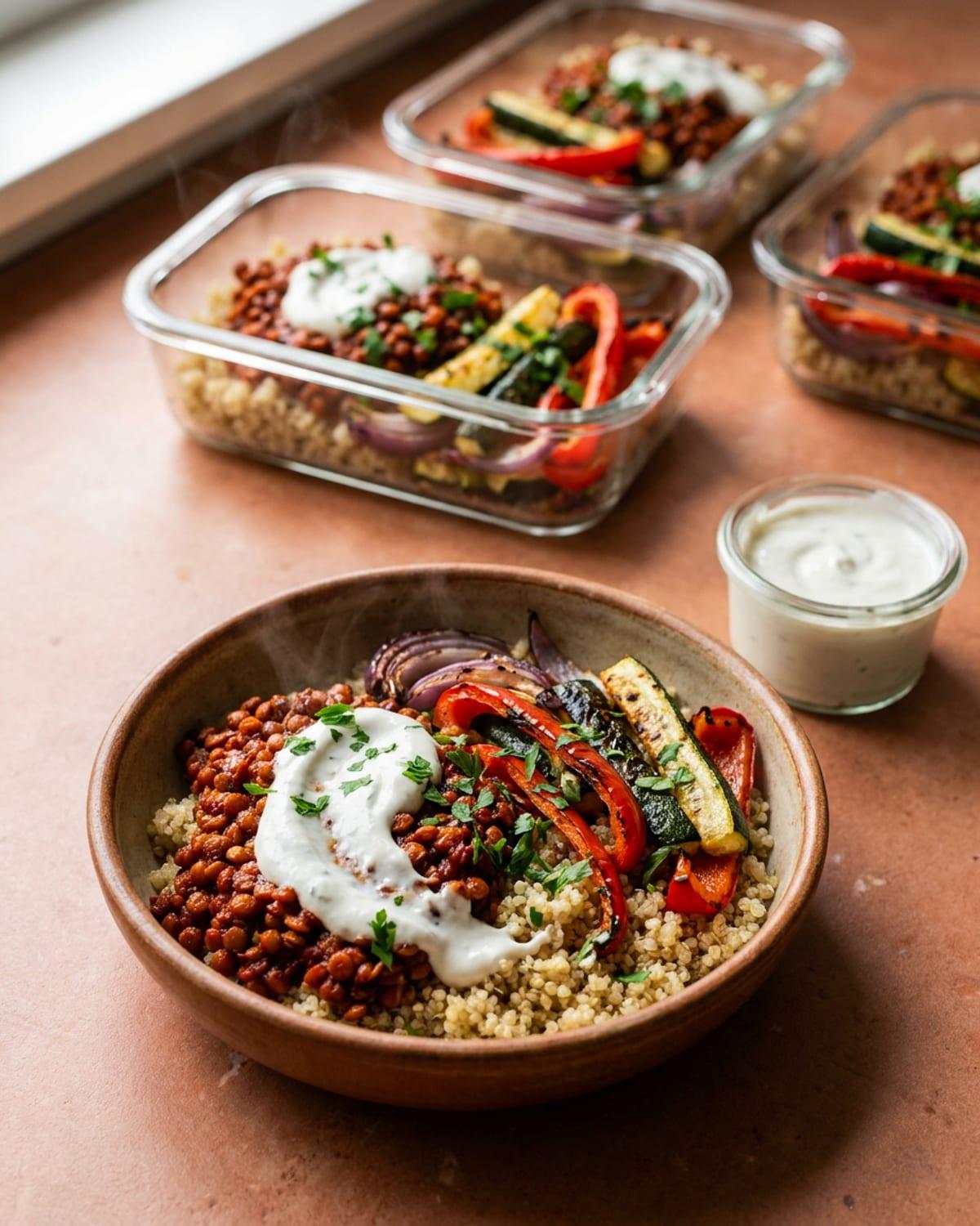 Harissa Lentil and Roasted Veg Quinoa
