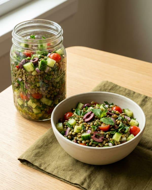 Lemony Lentil Salad Jars