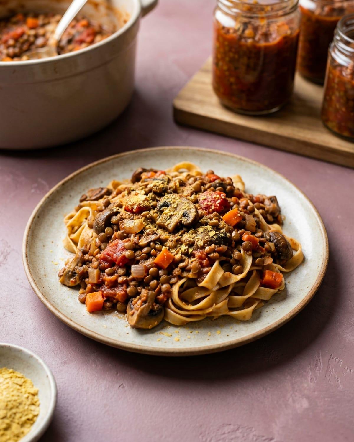 Lentil and Mushroom Bolognese