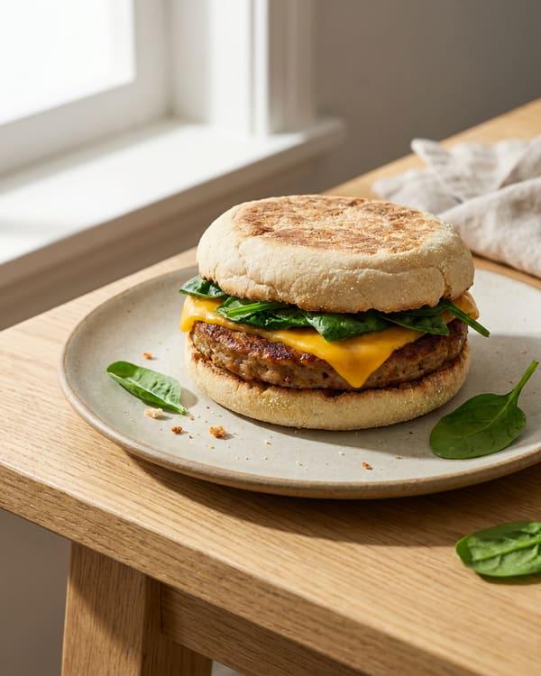 Microwave Sausage Breakfast Sandwich