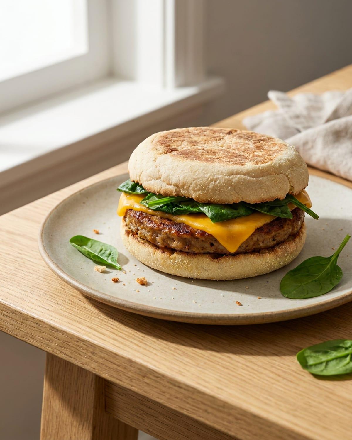 Microwave Sausage Breakfast Sandwich