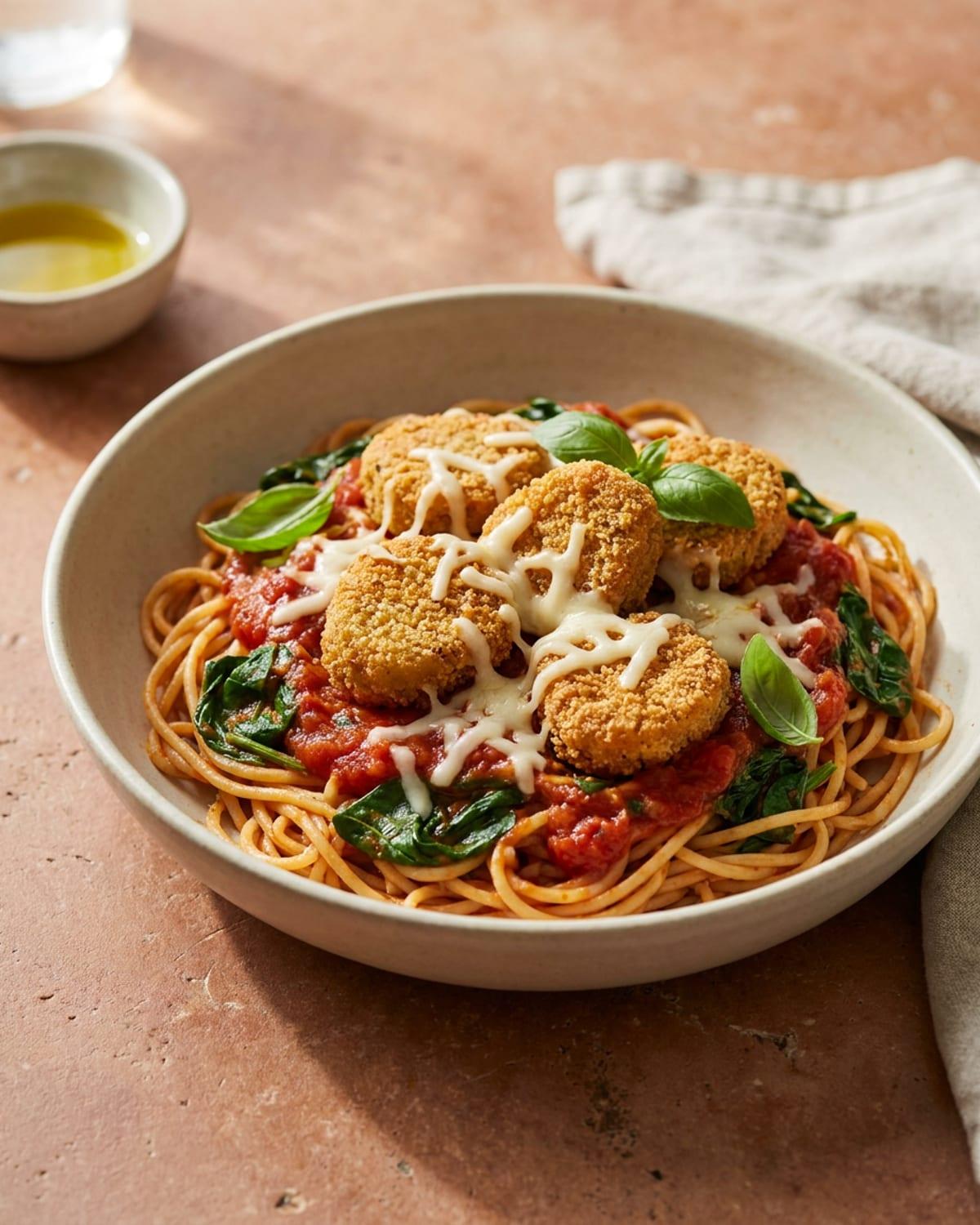 Chick'n Nugget Parm Pasta