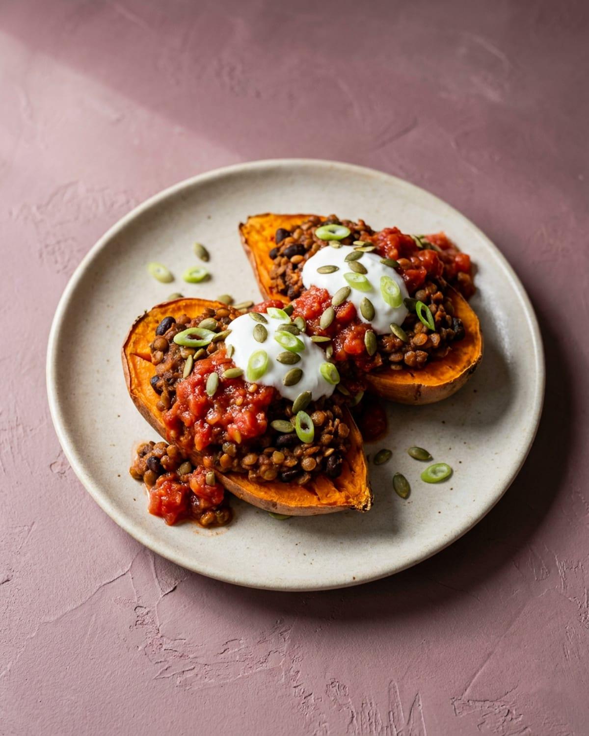 Loaded Lentil Sweet Potatoes