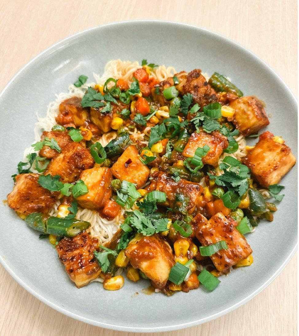 Melissa's Crispy Tofu Peanut-Style Noodles
