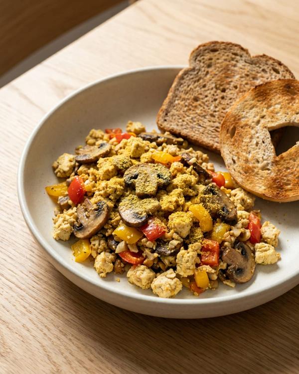Gary's Fava Tofu Scramble with Toast