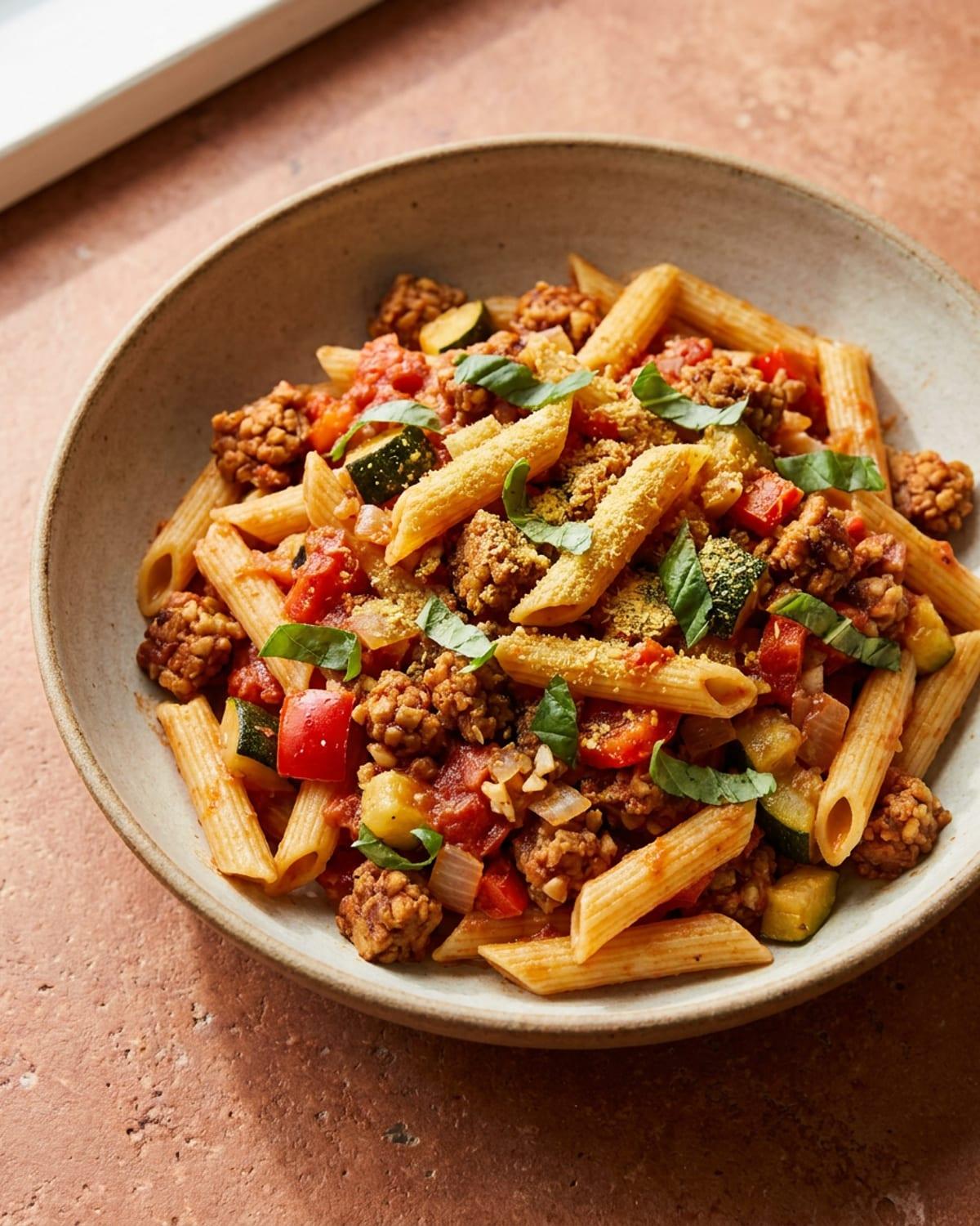 Luca's Tempeh and Vegetable Pasta