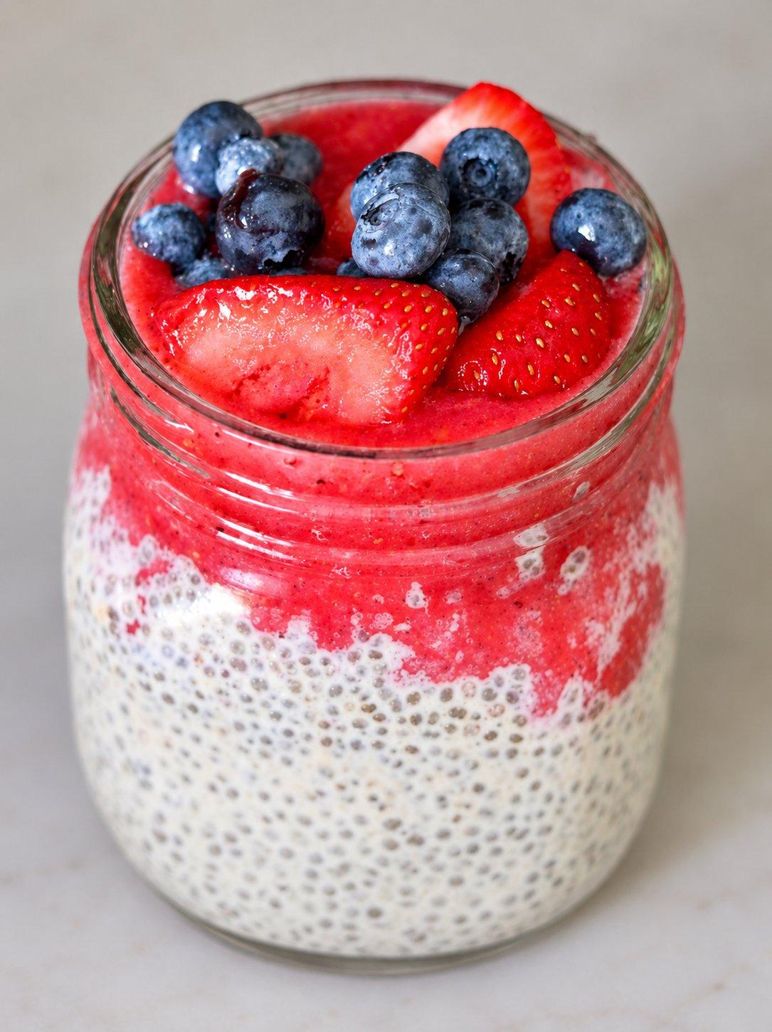 Brooke's Strawberry Sorbet Chia Pudding