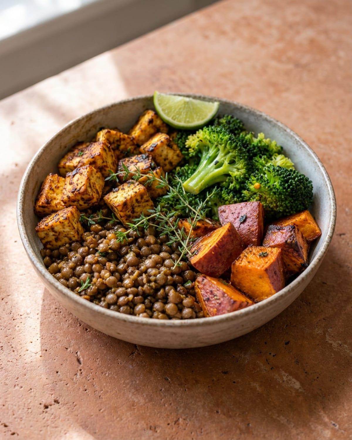 Torre's Jamaican Tofu & Lentil Bowl