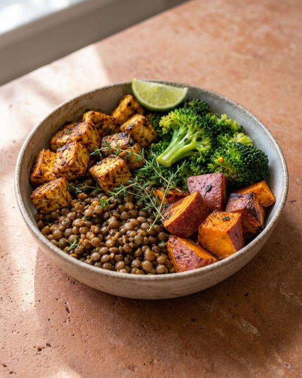 Torre's Jamaican Tofu & Lentil Bowl
