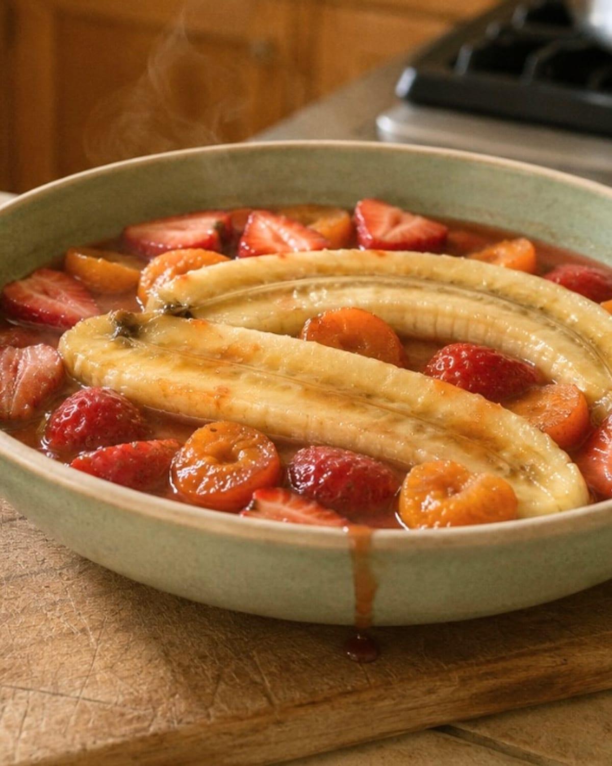 JC's Baked Banana Surprise, Strawberry and Apricot Variation