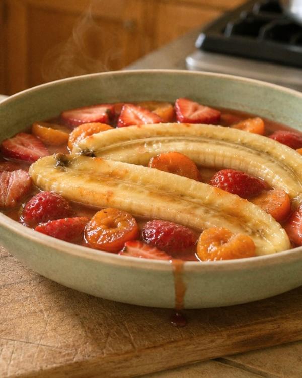 JC's Baked Banana Surprise, Strawberry and Apricot Variation